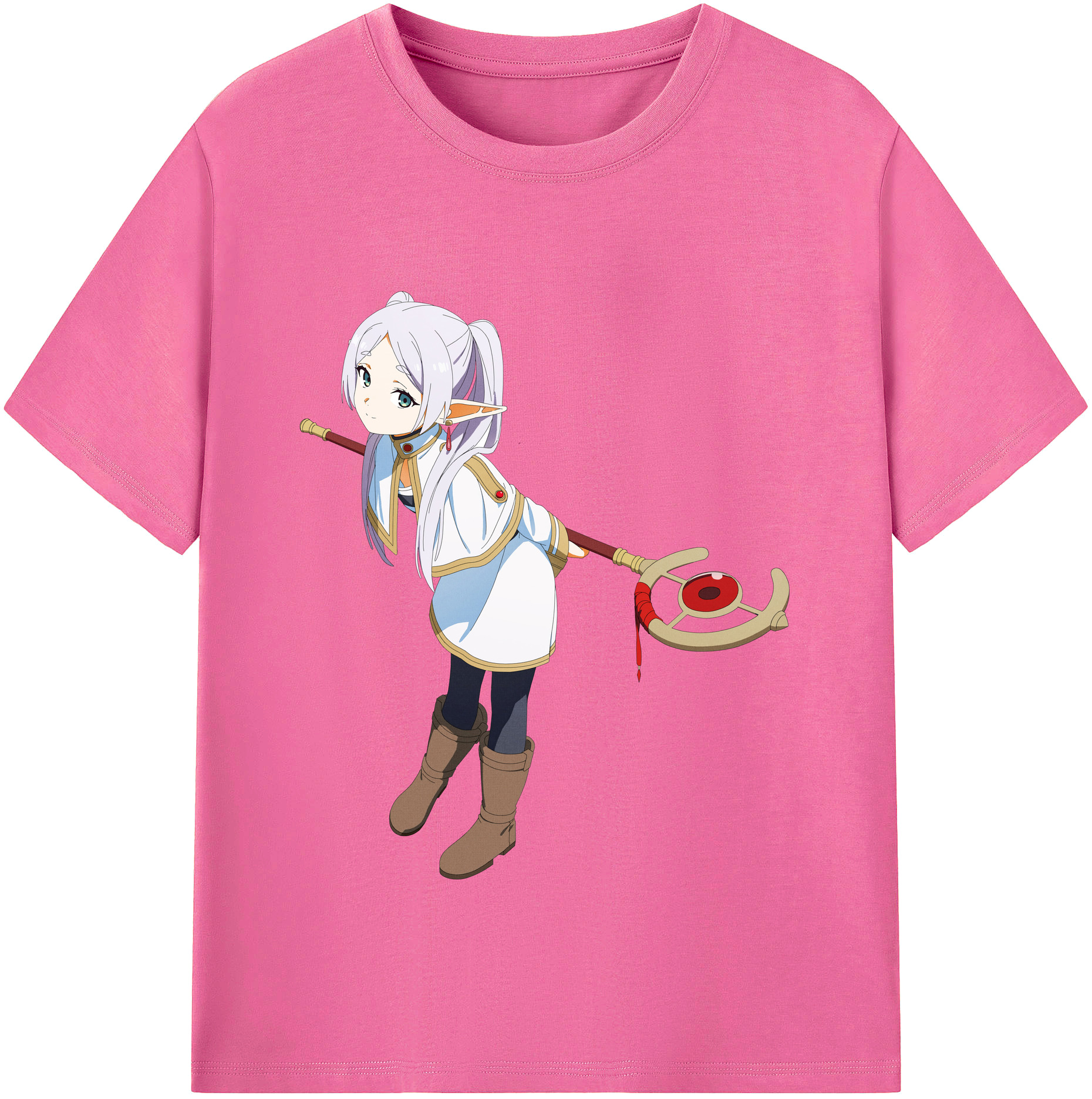 （画像用） 葬送のフリーレン Frieren レディースカジュアルプリントTシャツ（綿100％）